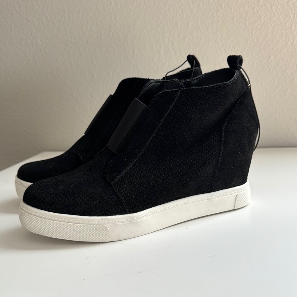 Steve Madden Black Wedge Sneakers